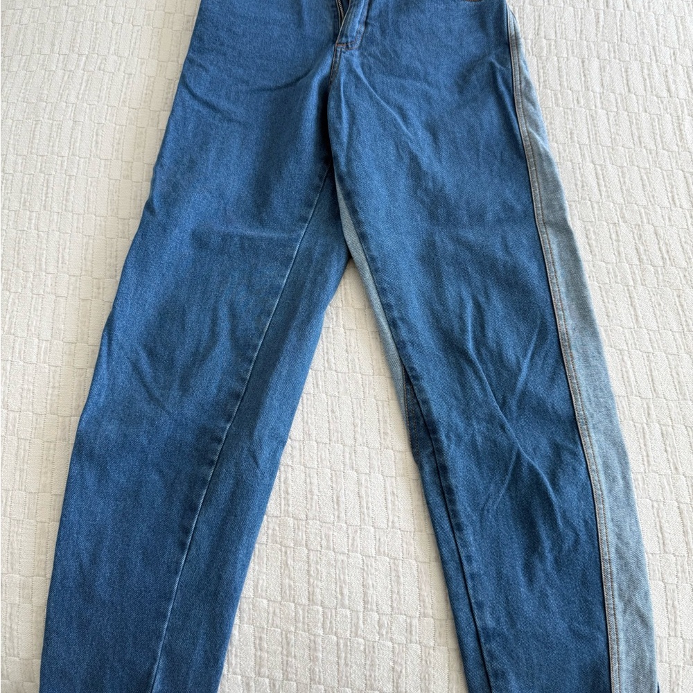 Two-Tone Blue Denim Jeans